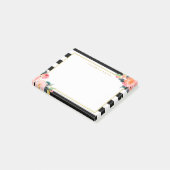 Waterverf Floral Goud Lijst Zwart Wit Strepen Post-it® Notes (Schuin)