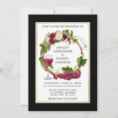 Waterverf Floral Grapes met zwarte goudfoto Kaart (Voorkant)