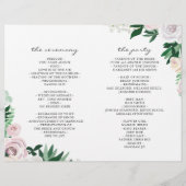 Waterverf Floral Green Folded Wedding Programme (Achterkant)