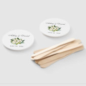 Waterverf Floral Green White Wedding Handwaaier (Niet-gemonteerd)