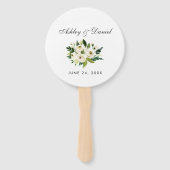 Waterverf Floral Green White Wedding Handwaaier (Voorkant)