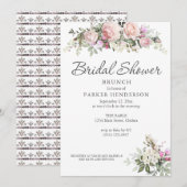 Waterverf Floral Greenery Bridal Brunch Kaart (Voorkant / Achterkant)