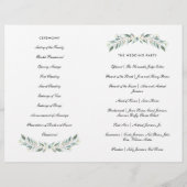 Waterverf Floral, groenen, Folded Programme Flyer (Achterkant)