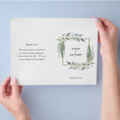 Waterverf Floral, groenen, Folded Programme Flyer (Hand)