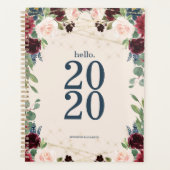 Waterverf Floral Hallo 2020 Cute Planner (Voorkant)