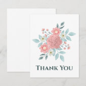 Waterverf Floral Hartelijk dank Bedankkaart (Voorkant / Achterkant)