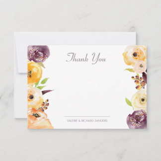 Waterverf Floral Hartelijk dank Notitiekaartje