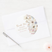 Waterverf Floral Hartelijk dank Ronde Sticker (Envelop)