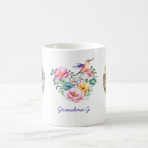 Waterverf Floral Heart Hummingbird Foto Gift Koffiemok