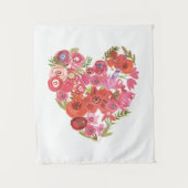 Waterverf Floral Heart | Valentijn Chic II Wandkleed (Voorkant)