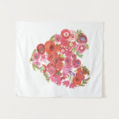 Waterverf Floral Heart | Valentijn Chic II Wandkleed (Voorkant (horizontaal))