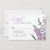 Waterverf Floral Heather Wedding RSVP (Voorkant)