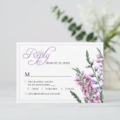 Waterverf Floral Heather Wedding RSVP (Staand voorkant)