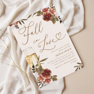 Waterverf Floral Herfst in Love Vrijgezellenfeest Kaart