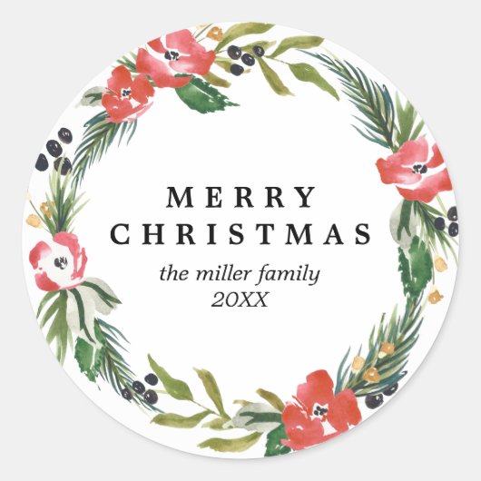 Waterverf Floral Holiday sticker (Voorkant)