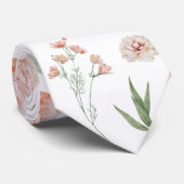 Waterverf Floral Hummingbird Patroon Stropdas (Opgerold)