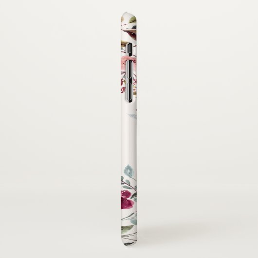 Waterverf Floral is nog steeds psalm monogram iPhone Hoesje (Achterkant/links)