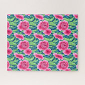 Waterverf Floral Jigzaag Puzzle Legpuzzel (Horizontaal)