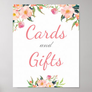Waterverf Floral Kaarten en Gifts Wedding Sign Poster