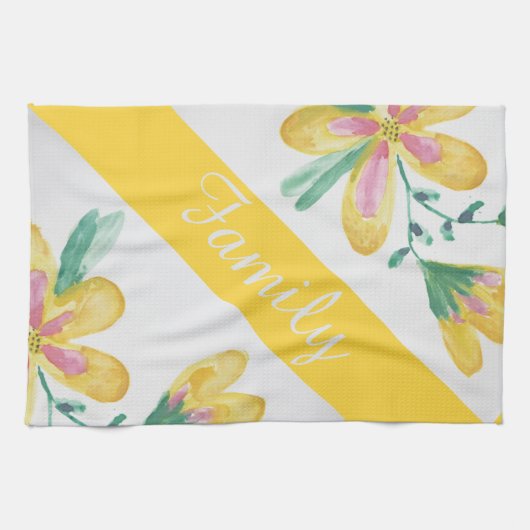  waterverf floral katoenen theedoek (Horizontaal)