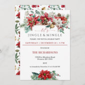 Waterverf Floral kerstfeest Kaart (Voorkant / Achterkant)