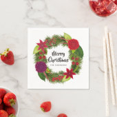 Waterverf Floral kerstfeest Servet (Insitu)