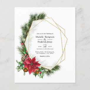 Waterverf Floral Kerstmis Geometric Wedding Flyer