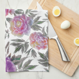 Waterverf Floral  keukenhanddoek