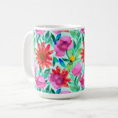  Waterverf Floral Koffiemok (Voorkant links)
