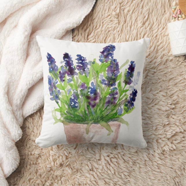 Waterverf Floral Lavender Kussen (Deken)