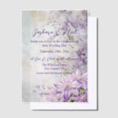 Waterverf Floral Lavender Vellum Uitnodigingen (Offset)