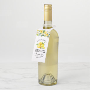 Waterverf Floral Lemons Limoncello Wedding Flessenhanger
