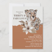 Waterverf Floral Leopard 30 ste verjaardag Kaart (Voorkant)