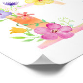 Waterverf Floral Letter E Poster (Hoek)