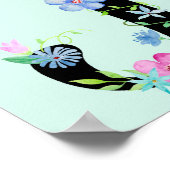 Waterverf Floral Letter J Poster (Hoek)