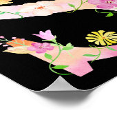 Waterverf Floral Letter S Poster (Hoek)