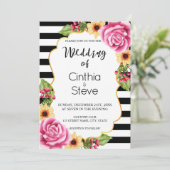 Waterverf Floral Lijst Pattern Weddenschap Kaart (Staand voorkant)