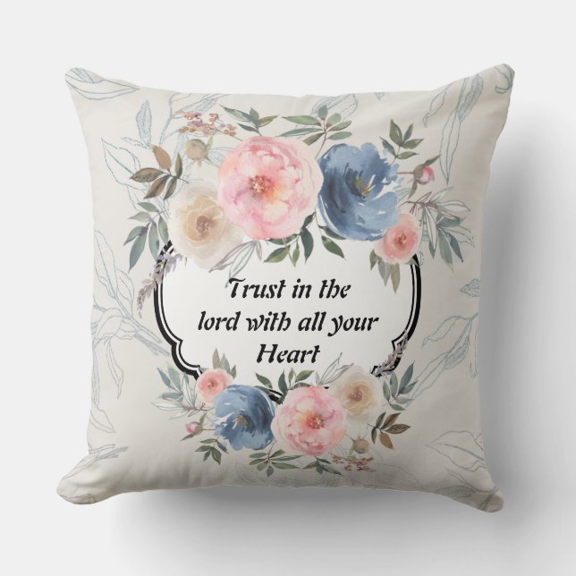 Waterverf Floral  Luxe Kussen (Voorkant)