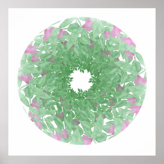 Waterverf Floral Mandala Poster (Voorkant)