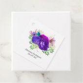 Waterverf Floral Mardi Gras Quinceañera Bedankjes Labels (In situ)