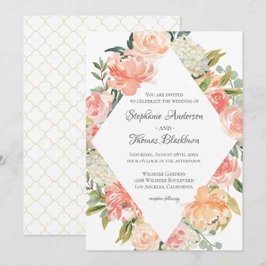 Waterverf Floral Medley Kaart (Voorkant / Achterkant)