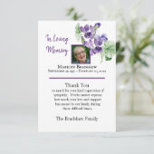 Waterverf Floral Memorial Bereavement Bedankkaart (Staand voorkant)