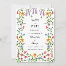 Waterverf Floral met Photo Wedding Save the date