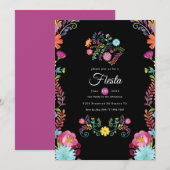 Waterverf Floral Mexican Fiesta Kaart (Voorkant / Achterkant)