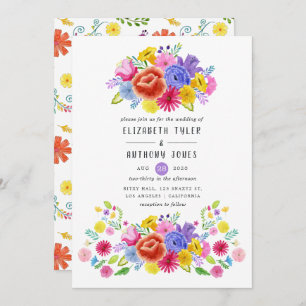 Waterverf Floral Mexican Fiesta Wedding Kaart