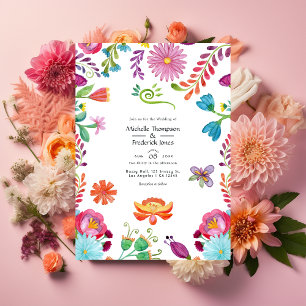 Waterverf Floral Mexican Fiesta Wedding Kaart