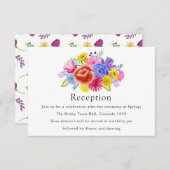 Waterverf Floral Mexican Fiesta Wedding Reception Informatiekaartje (Voorkant / Achterkant)