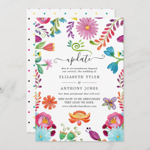 Waterverf Floral Mexican Fiesta Wedding Update Kaart