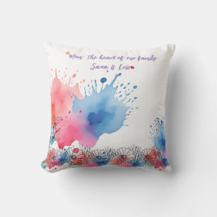 Waterverf Floral Modern cadeau voor mama met Quote Kussen