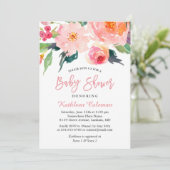 Waterverf Floral Modern Classy Baby shower Kaart (Staand voorkant)